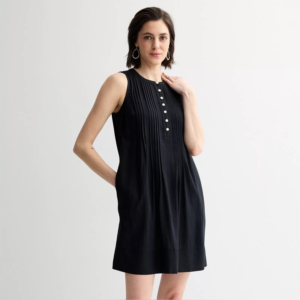 Clear out sale! Linen Blend Black Sleeveless Dress